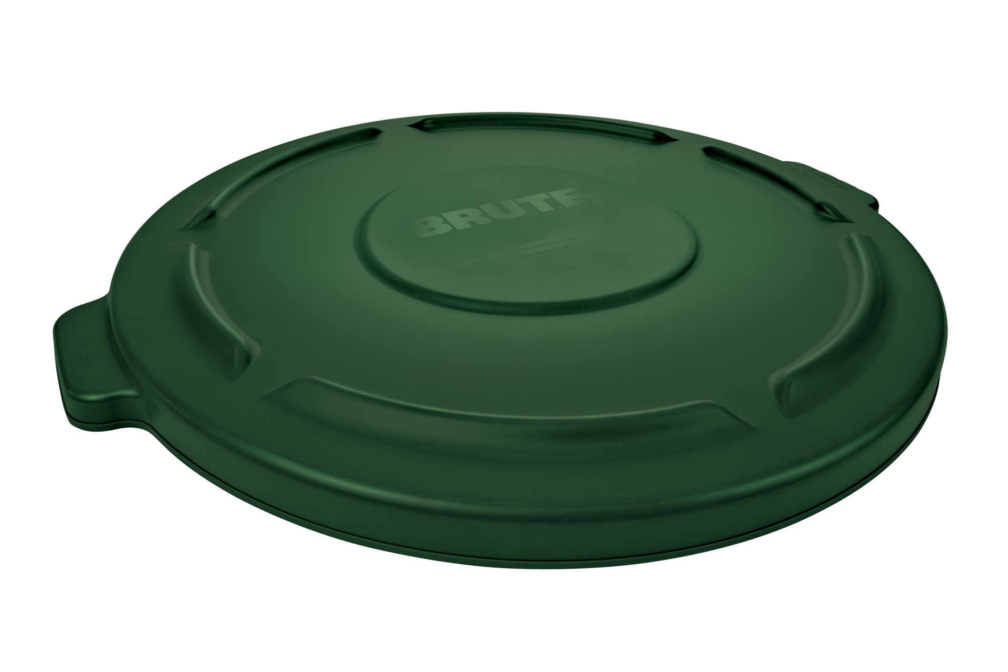 The Rubbermaid Commercial BRUTE® Self-Draining Lids feature self-draining channels that prevent water from pooling.