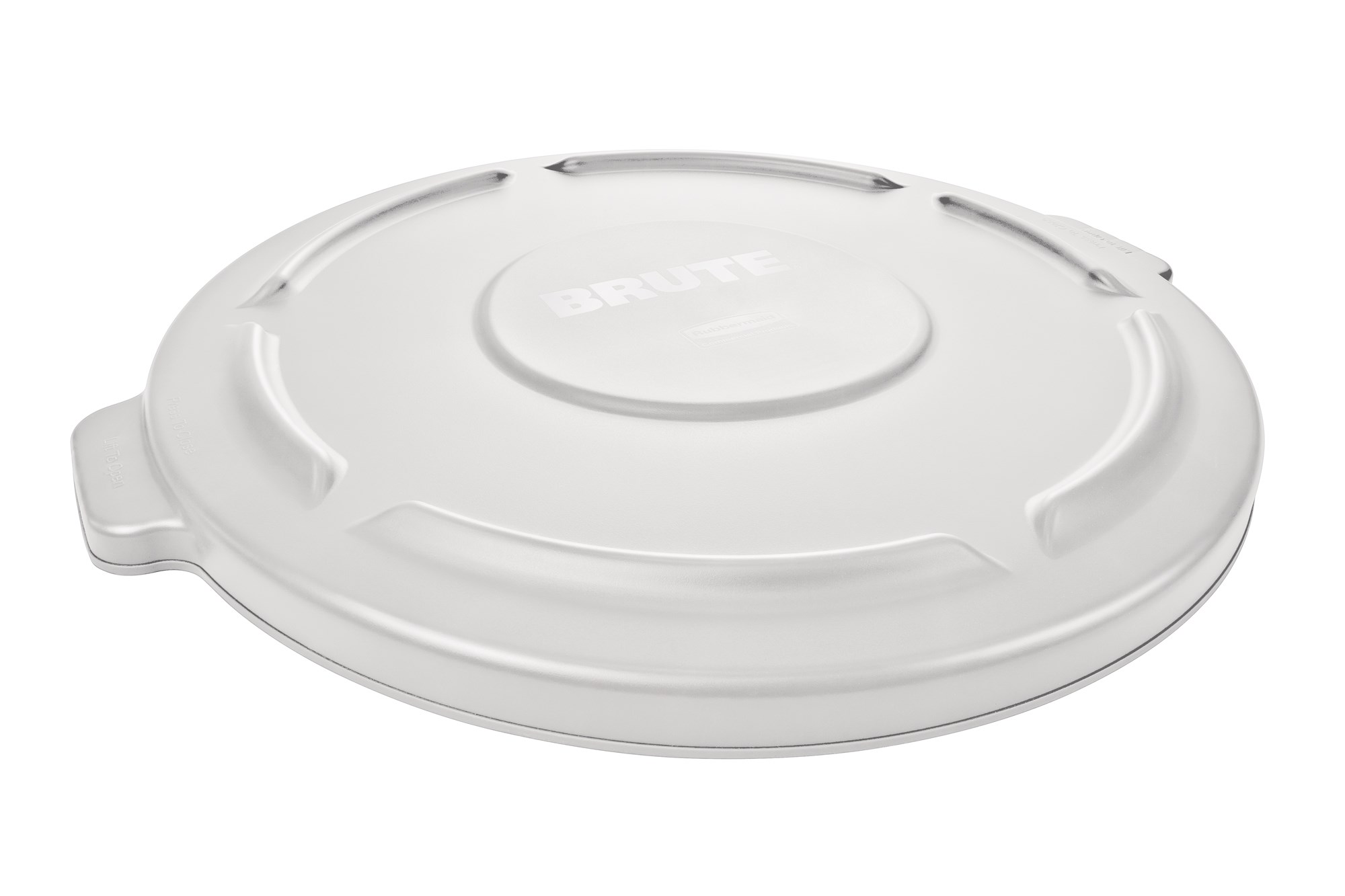 The Rubbermaid Commercial BRUTE® Self-Draining Lids feature self-draining channels that prevent water from pooling.