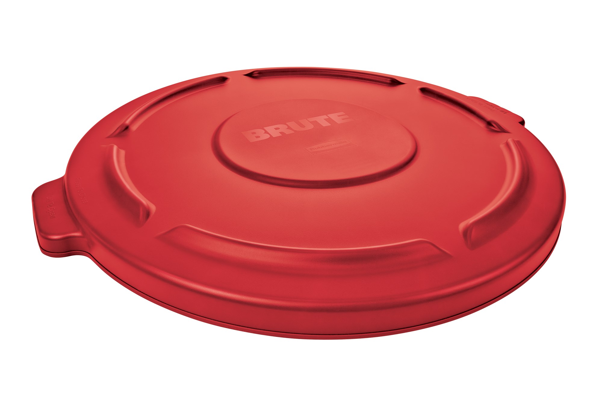 The Rubbermaid Commercial BRUTE® Self-Draining Lids feature self-draining channels that prevent water from pooling.