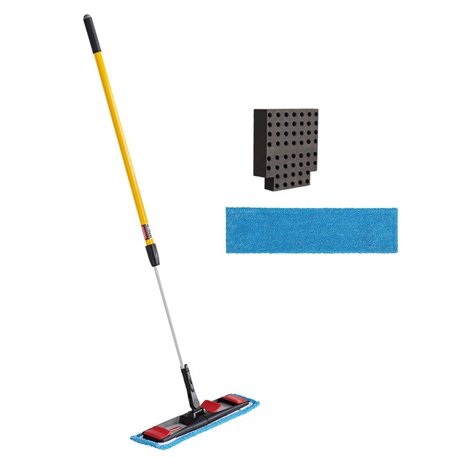 The Adaptable Flat Mop Kit is made for ergonomic microfiber mopping in large spaces using your existing WaveBrake® Mop Bucket.
