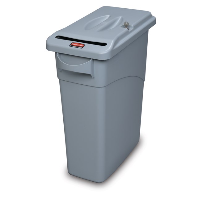The Rubbermaid Commercial Executive Series Slim Jim® Confidential Document container keeps sensitive documents secure.
