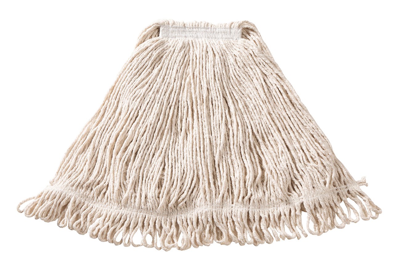 Super Stitch® Cotton Mop is an economical, general-purpose mop with a yarn tailband for improved floor coverage with each stroke.