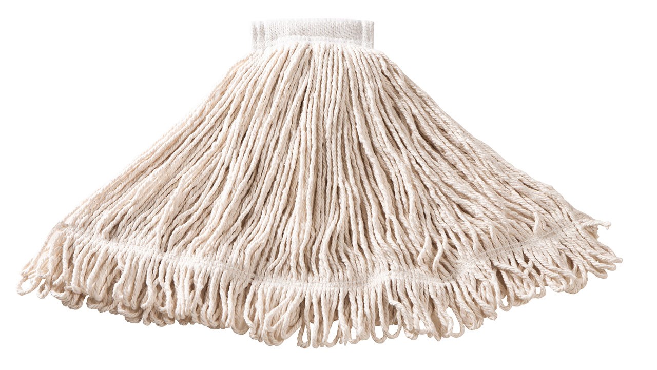 Super Stitch® Cotton Mop is an economical, general-purpose mop with a yarn tailband for improved floor coverage with each stroke.