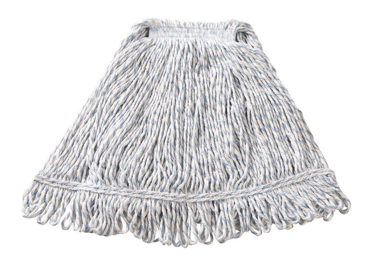 Super Stitch® Blend Mop is a floor finish applicator with a yarn tailband for improved floor coverage with each stroke.