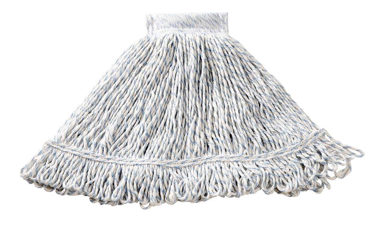 Super Stitch® Blend Mop is a floor finish applicator with a yarn tailband for improved floor coverage with each stroke.