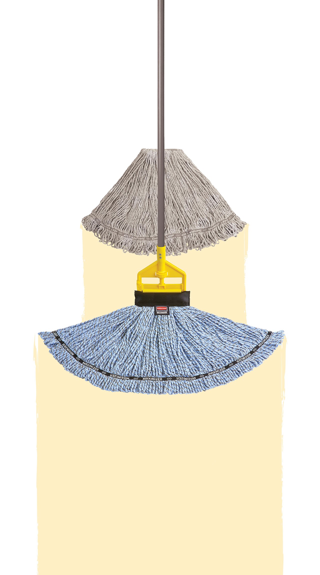 Maximizer™ Wet Mop's unique design delivers the industry-leading mop spread, providing 30% more floor coverage than the standard wet mop.