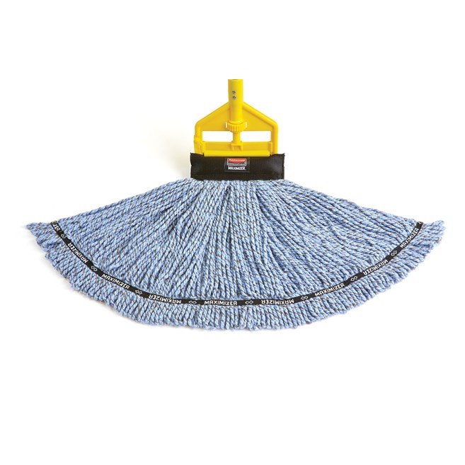 Invader® Side-Gate Mop Handle makes removing and replacing mop heads easy and efficient. Thumbwheel clamps the mop firmly in place; should be used with 1"  headband mops only.