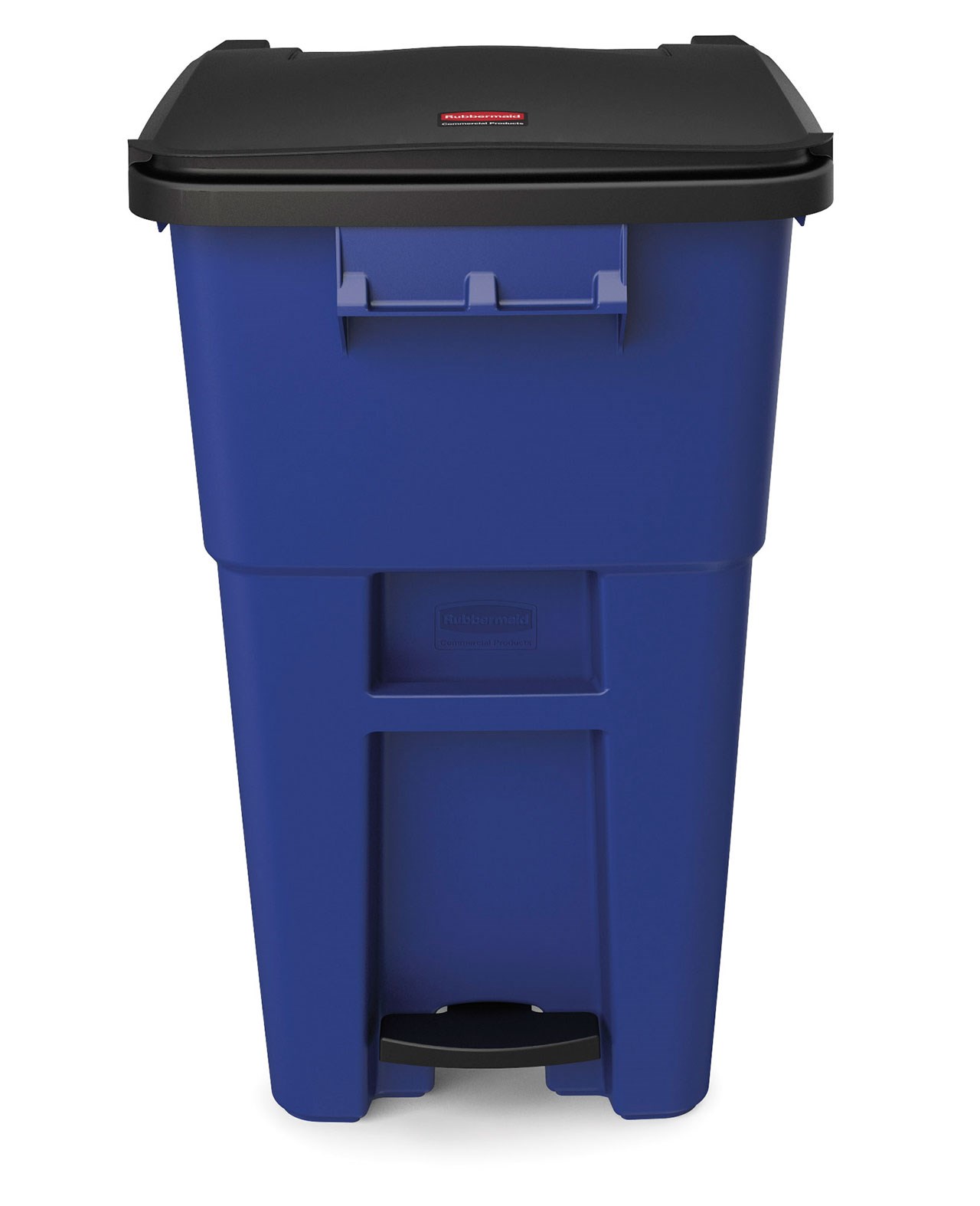 The Rubbermaid Commercial Step-On Rollouts are designed to make managing facility waste easier. With one step, the pedal lifts the lid and allows for hands-free waste disposal.