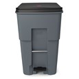 The Rubbermaid Commercial Step-On Rollouts are designed to make managing facility waste easier. With one step, the pedal lifts the lid and allows for hands-free waste disposal.