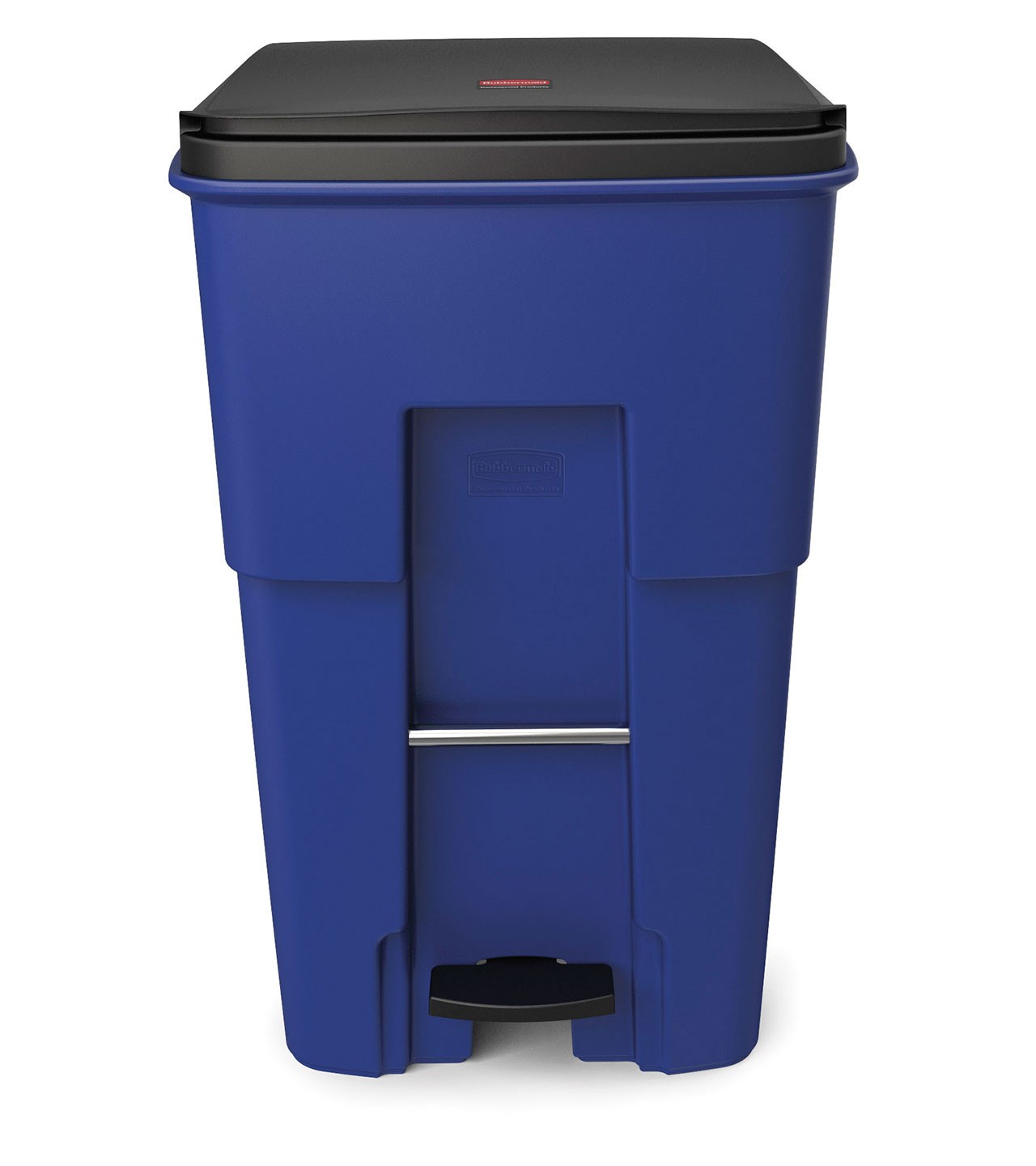The Rubbermaid Commercial Step-On Rollouts are designed to make managing facility waste easier. With one step, the pedal lifts the lid and allows for hands-free waste disposal.