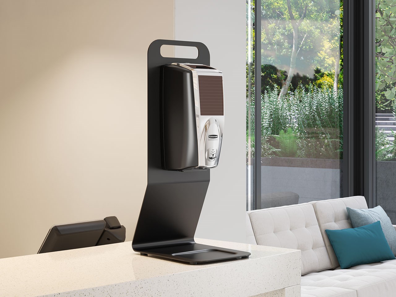 The AutoFoam Tabletop Station is a lightweight and portable solution for touch-free hand sanitizer dispensing anywhere.