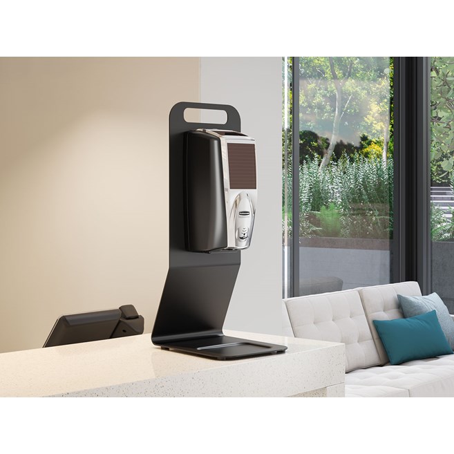 The AutoFoam Tabletop Station is a lightweight and portable solution for touch-free hand sanitizer dispensing anywhere.
