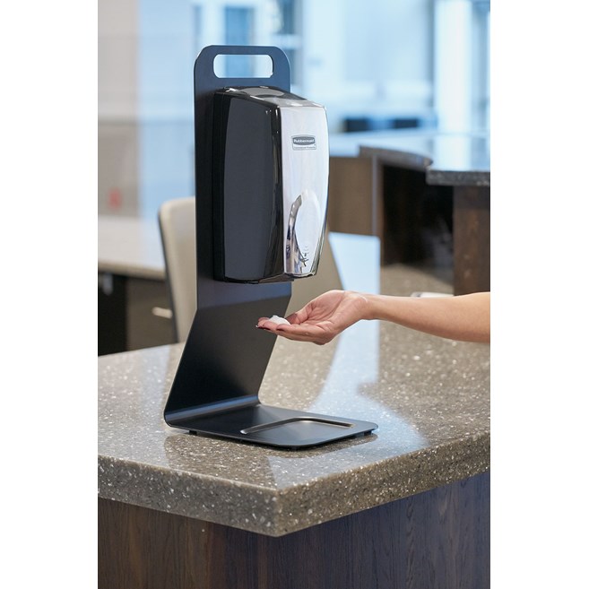 The AutoFoam Tabletop Station is a lightweight and portable solution for touch-free hand sanitizer dispensing anywhere.