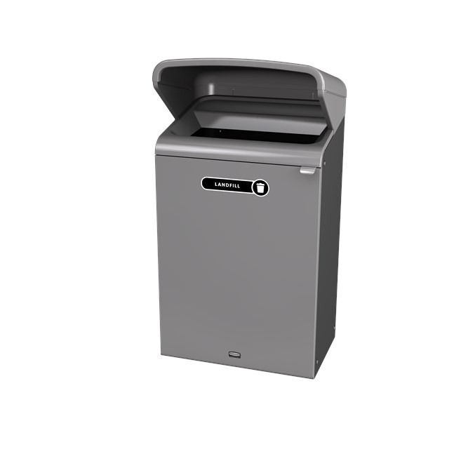 Configure™ with Rain Hood Decorative Waste Containers make it easy to recycle in any environment with recycling labels that visually display each waste stream. The rain hood offers added protection again outdoor elements, rain or shine.