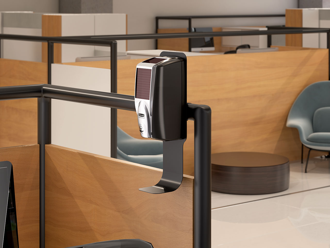 The Pole Mount Station allows touch-free and manual hand sanitiser dispensers to be placed in easily overlooked spaces like poles and railing for convenient access.