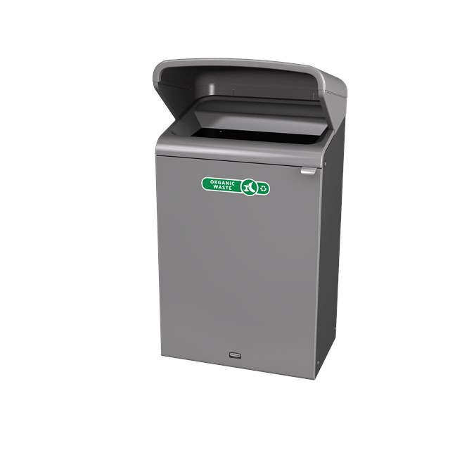 Configure™ with Rain Hood Decorative Waste Containers make it easy to recycle in any environment with recycling labels that visually display each waste stream. The rain hood offers added protection again outdoor elements, rain or shine.