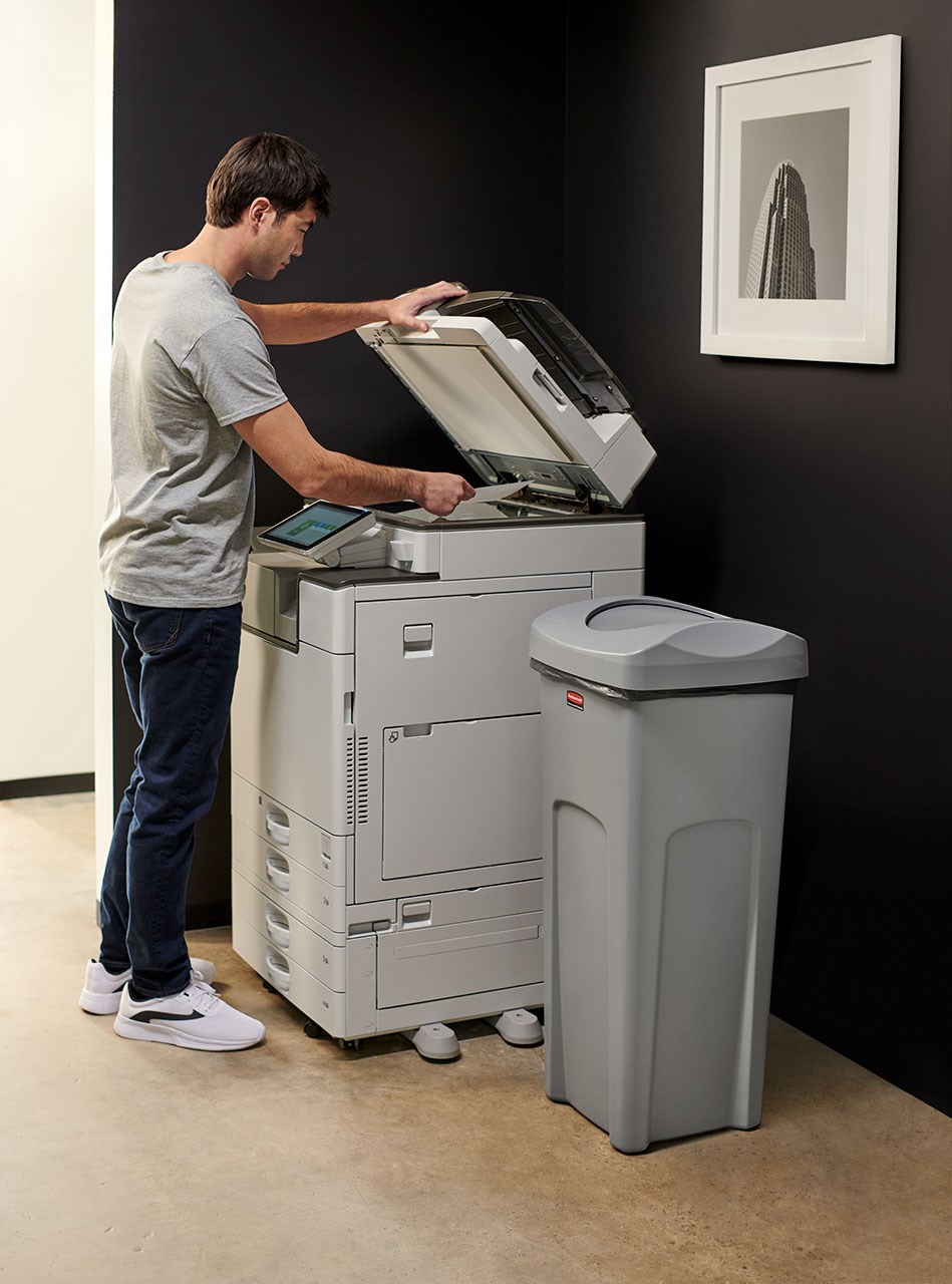 The Universal Square Container is perfect for for holding large irregular objects making it ideal for use in areas near copiers, printers, and in mailrooms.