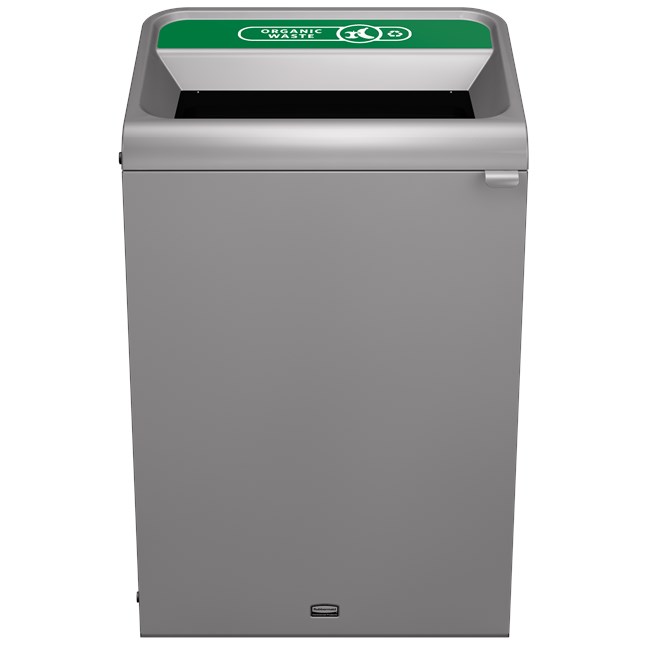 The Configure™ Decorative Waste Containers provide a recycling solution with sleek, smooth surfaces and contoured edges. This recycling system has a modern appearance that will fit seamlessly into any indoor or outdoor commercial environment. Please note: this SKU is a Configure™ 1-Stream 33 Gallon container with an "Compost" label.