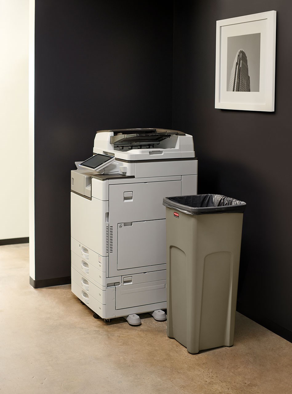 The Universal Square Container is perfect for for holding large irregular objects making it ideal for use in areas near copiers, printers, and in mailrooms.