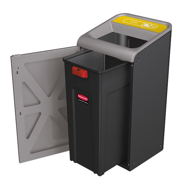 The Configure™ Decorative Waste Containers provide a recycling solution with sleek, smooth surfaces and contoured edges. This recycling system has a modern appearance that will fit seamlessly into any indoor or outdoor commercial environment. Please note: this SKU is a Configure™ 1-Stream 23 Gallon container with a "Plastic" label.