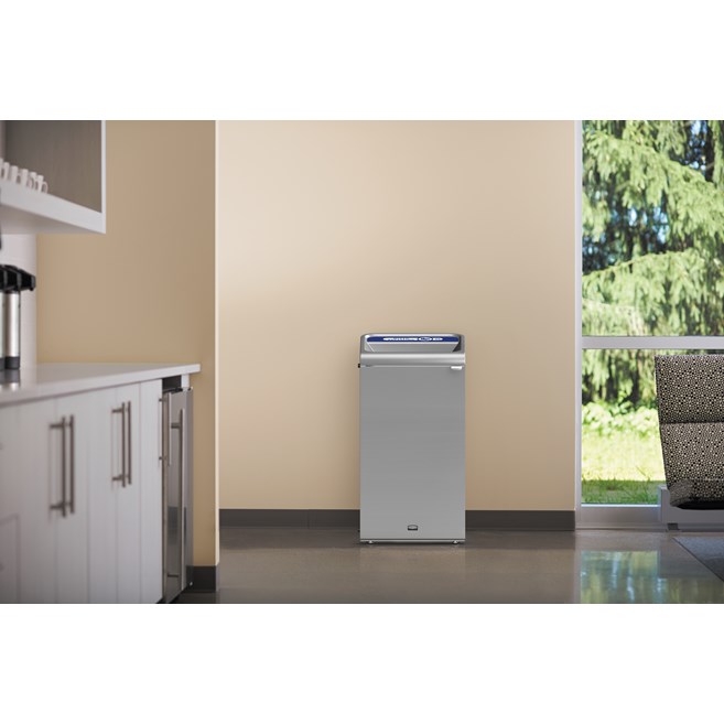 The Configure™ Decorative Waste Containers provide a recycling solution with sleek, smooth surfaces and contoured edges. This recycling system has a modern appearance that will fit seamlessly into any indoor or outdoor commercial environment. Please note: this SKU is a Configure™ 1-Stream 23 Gallon container with a "Plastic" label.