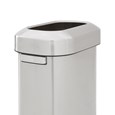 Featuring a classic design and fingerprint-resistant stainless steel, the Refine waste container fits seamlessly into any commercial space for a discreet look that enhances the overall environment.