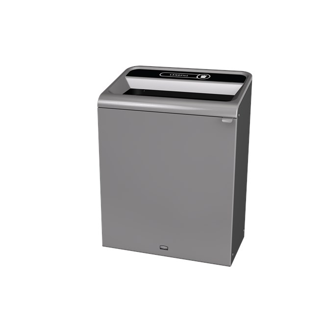 The Configure™ Decorative Waste Containers provide a recycling solution with sleek, smooth surfaces and contoured edges. This recycling system has a modern appearance that will fit seamlessly into any indoor or outdoor commercial environment. Please note: this SKU is a Configure™ 1-Stream 45 Gallon container with a "Landfill" label.