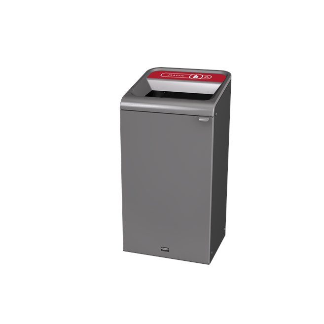 The Configure™ Decorative Waste Containers provide a recycling solution with sleek, smooth surfaces and contoured edges. This recycling system has a modern appearance that will fit seamlessly into any indoor or outdoor commercial environment. Please note: this SKU is a Configure™ 1-Stream 23 Gallon container with a "Plastic" label.
