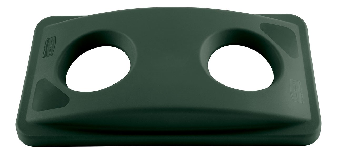 Slim Jim® Recycling Lids facilitate waste and recycling sortation with interchangeable, color-coded tops.