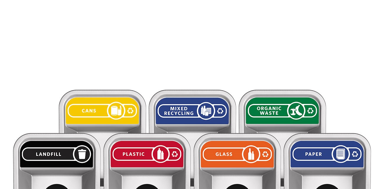 The Configure™ Decorative Waste Containers provide a recycling solution with sleek, smooth surfaces and contoured edges. This recycling system has a modern appearance that will fit seamlessly into any indoor or outdoor commercial environment. Please note: this SKU is a Configure™ 1-Stream 33 Gallon container with a "Paper" label.