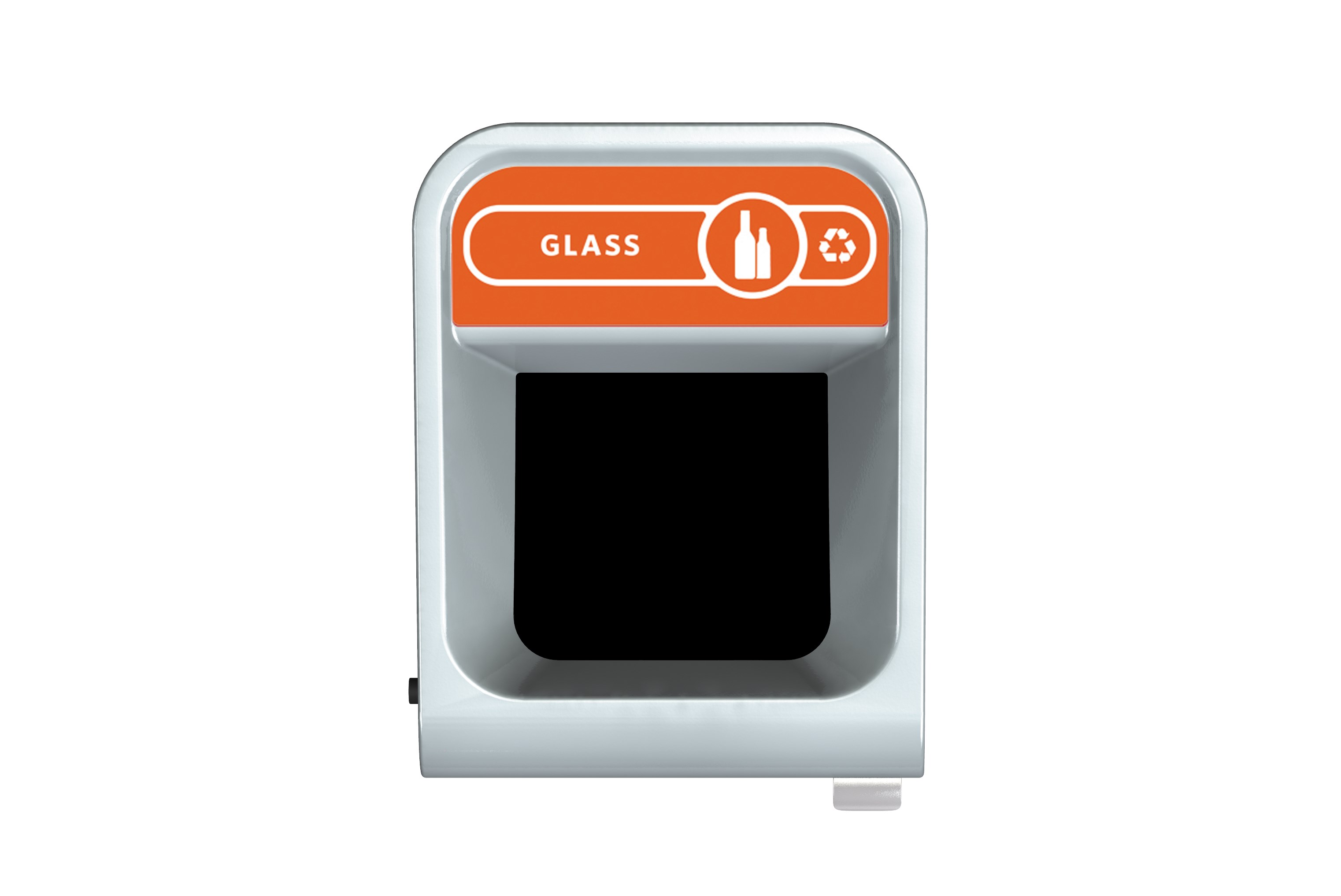 The Configure™ Decorative Waste Containers provide a recycling solution with sleek, smooth surfaces and contoured edges. This recycling system has a modern appearance that will fit seamlessly into any indoor or outdoor commercial environment. Please note: this SKU is a Configure™ 1-Stream 45 Gallon container with a "Glass" label.