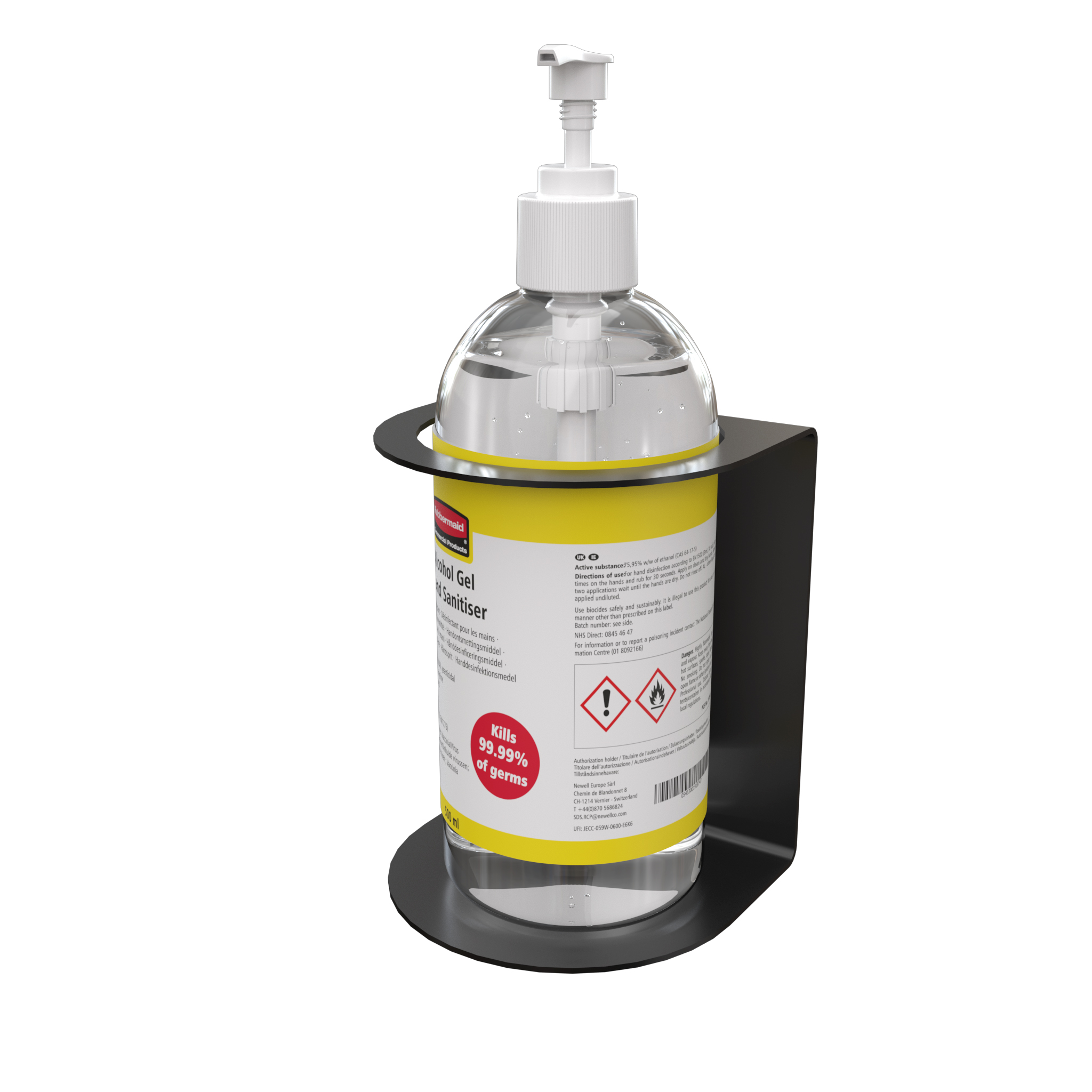 The Pump Top Sanitiser Wall Holder allows pump top sanitiser bottles to be mounted to any wall.