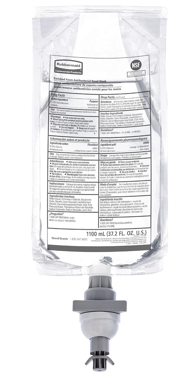 The Enriched Foam Antibacterial Hand Soap refill is for use in the AutoFoam and AutoFoam with LumeCel™ Technology Dispensers. The foam hand soap dispenses in a light, airy consistency that lathers quickly for an easy hand wash that kills up to 99.99% of germs.