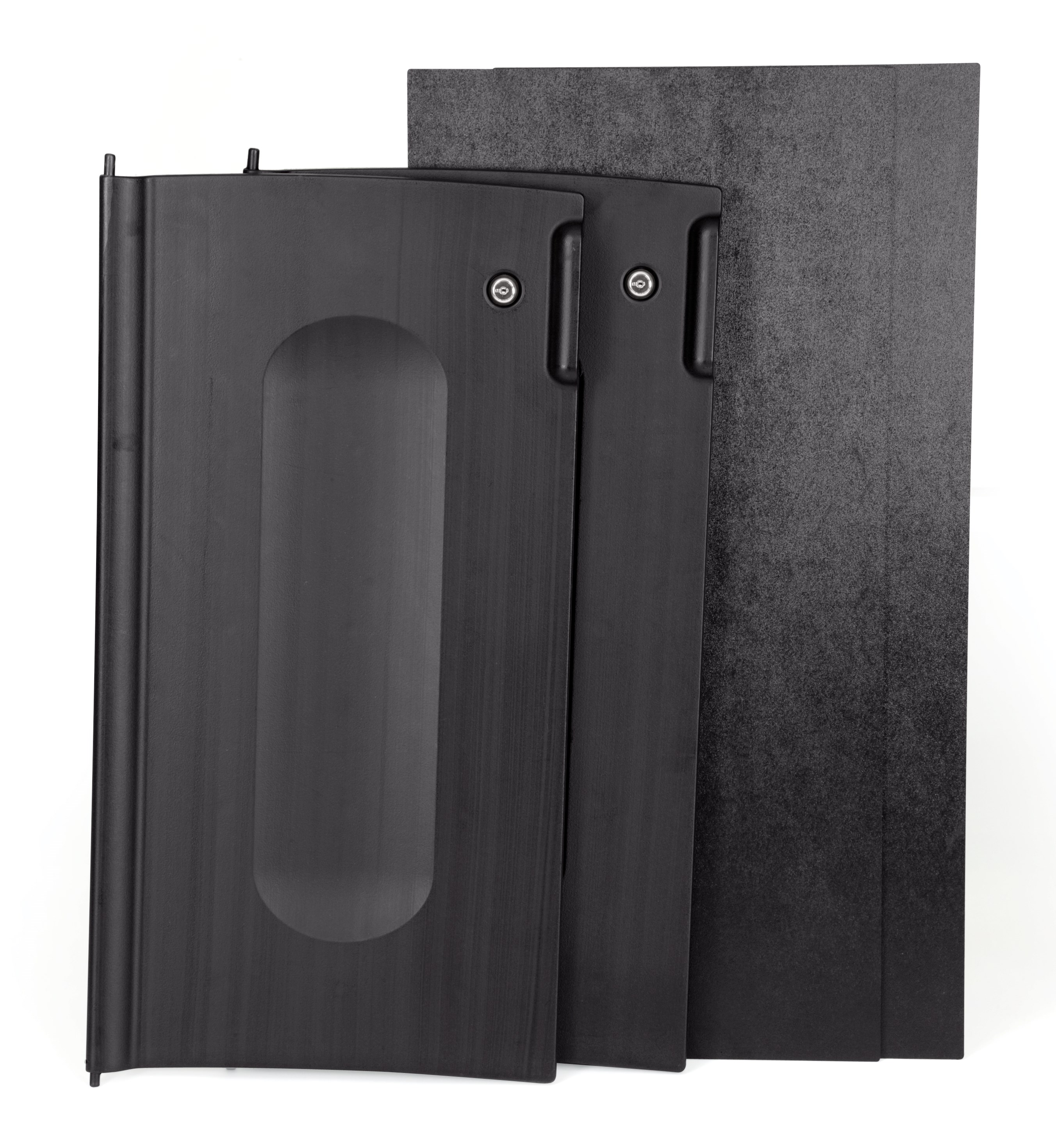 The Executive Janitorial Cleaning Cart Locking Door Kit helps conceal and secure cleaning supplies to keep patrons safe while maintaining a professional presence.