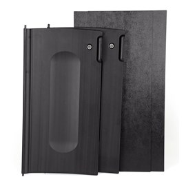 The Executive Janitorial Cleaning Cart Locking Door Kit helps conceal and secure cleaning supplies to keep patrons safe while maintaining a professional presence.