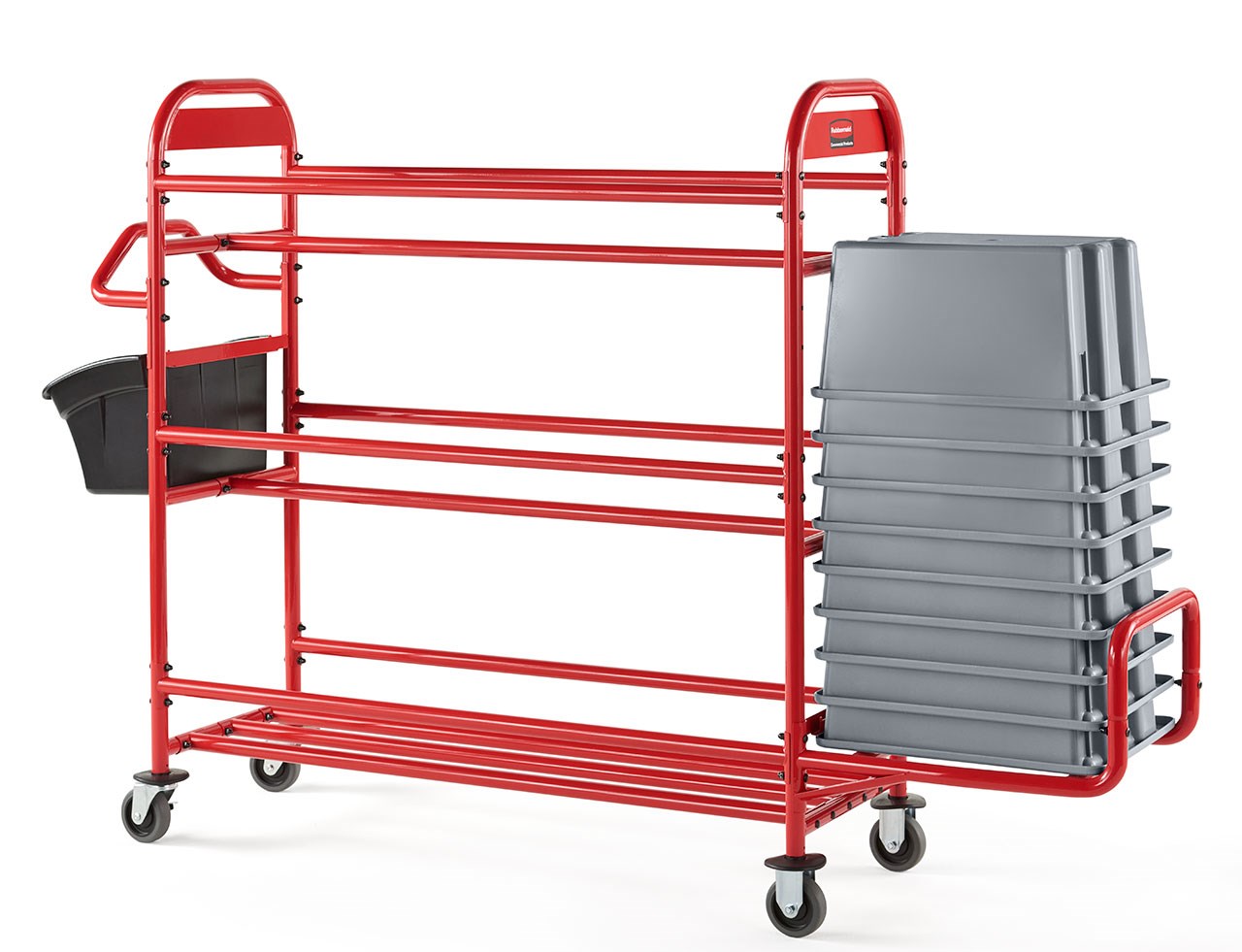 The Tote Storage Bracket increases the storage capacity of the Tote Picking Cart by providing extra storage of up to 9 additional tote bins.