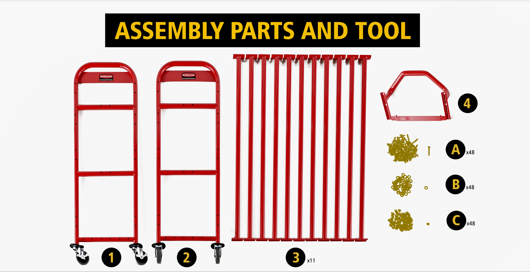 Step-by-step instructions on how to assemble the Tote Picking Cart and install the additional Tote Storage Bracket.