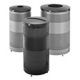 The heavy-duty, 25 Gallon Classics Decorative Recycling Container has a perforated steel design for a clean and modern appearance