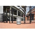 The heavy-duty, 25 Gallon Classics Decorative Recycling Container has a perforated steel design for a clean and modern appearance