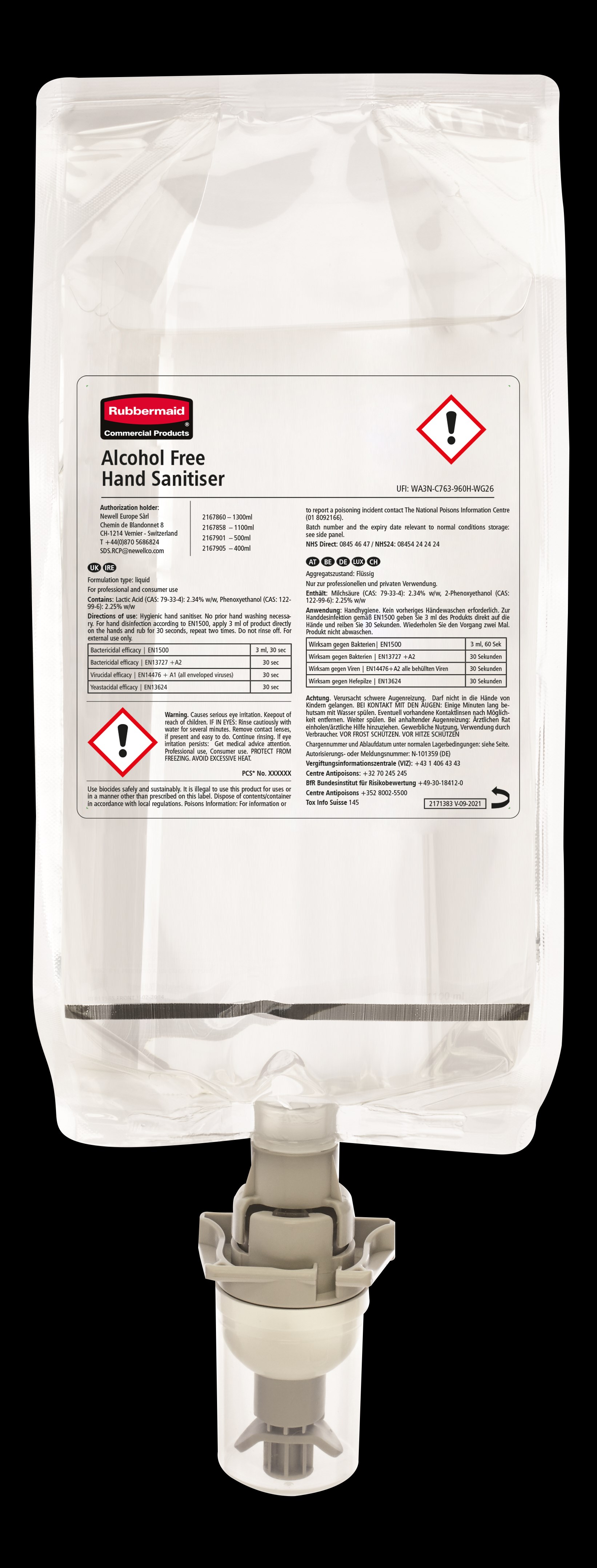 Alkoholfreies Handdesinfektionsmittel, das hilft, das Wachstum von Mikroorganismen auf der Haut einzudämmen. Ideal für die Desinfektion in Bereichen, in denen Alkoholformulierungen nicht zulässig sind.