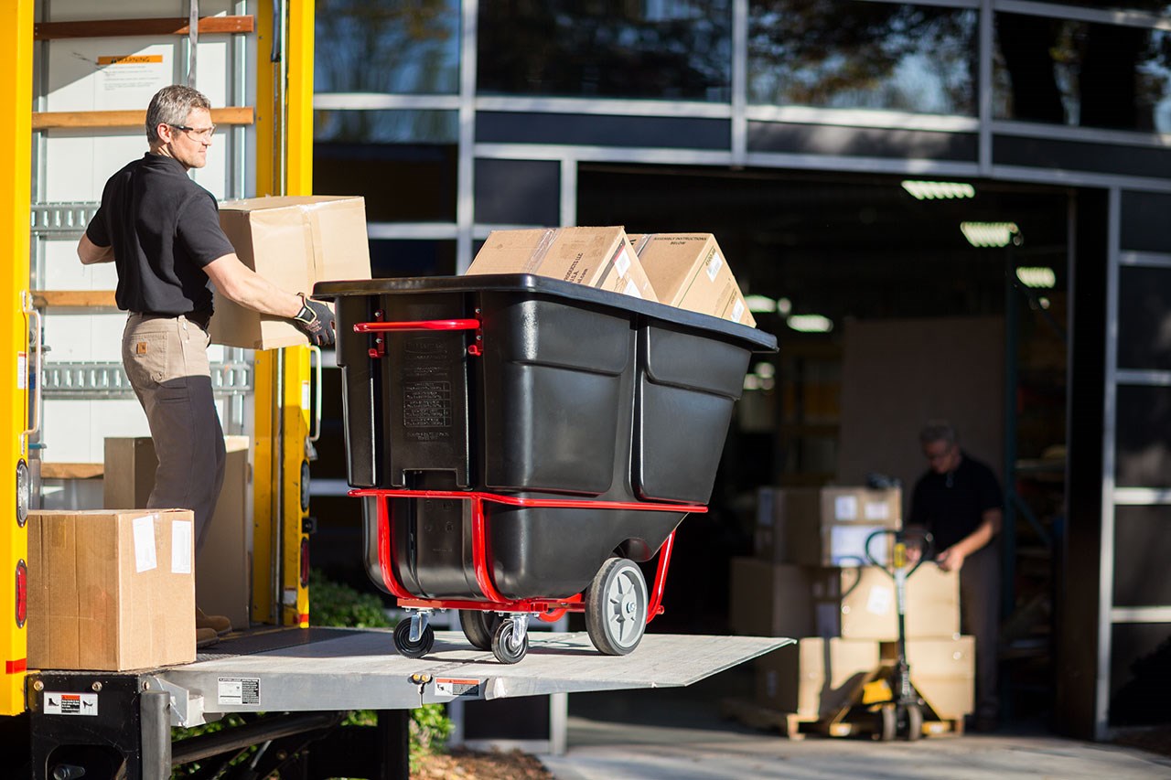 The BRUTE Heavy-Duty Tilt Truck has industrial strength construction and can transport heavy loads up to 2,300 lbs. with ease.