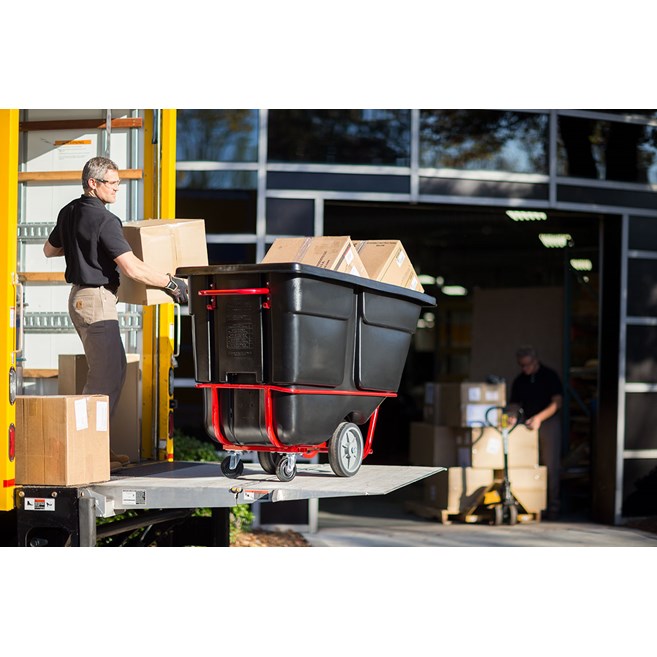 The BRUTE Heavy-Duty Tilt Truck has industrial strength construction and can transport heavy loads up to 2,300 lbs. with ease.