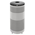 The heavy-duty, 25 Gallon Classics Decorative Recycling Container has a perforated steel design for a clean and modern appearance