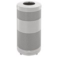 The heavy-duty Classics Decorative Waste Container has a perforated steel design for a clean and modern appearance. This container is a smart choice for high-traffic areas and can be used both outdoors and indoors.