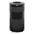 The heavy-duty Classics Decorative Waste Container has a perforated steel design for a clean and modern appearance. This container is a smart choice for high-traffic areas and can be used both outdoors and indoors.