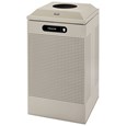 The sleek Silhouettes 29 Gallon FGDCR24 Decorative Square Indoor Recycling Container has a contemporary perforated pattern designed to seamlessly and beautifully blend with modern facilities and environments. High-quality materials and craftsmanship ensur