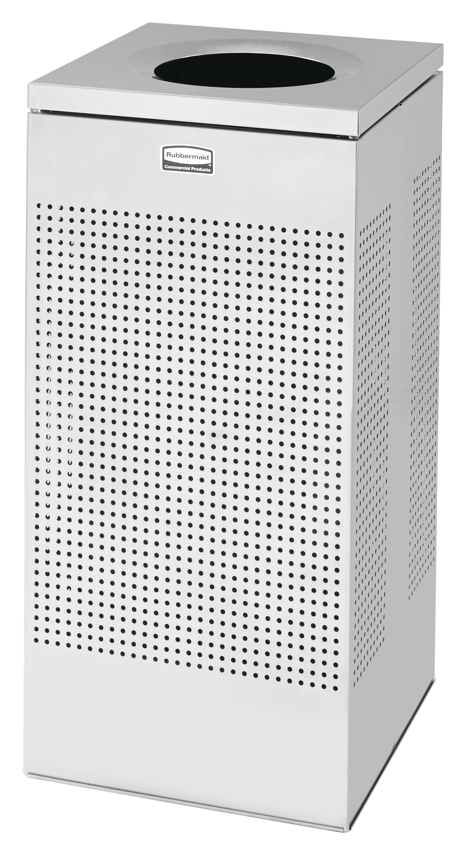 The sleek Silhouettes 16 Gallon FGSC14 Decorative Square Indoor Waste Container has a contemporary perforated pattern designed to seamlessly and beautifully blend with modern facilities and environments. High-quality materials and craftsmanship ensure containers can withstand the rigors of everyday use.