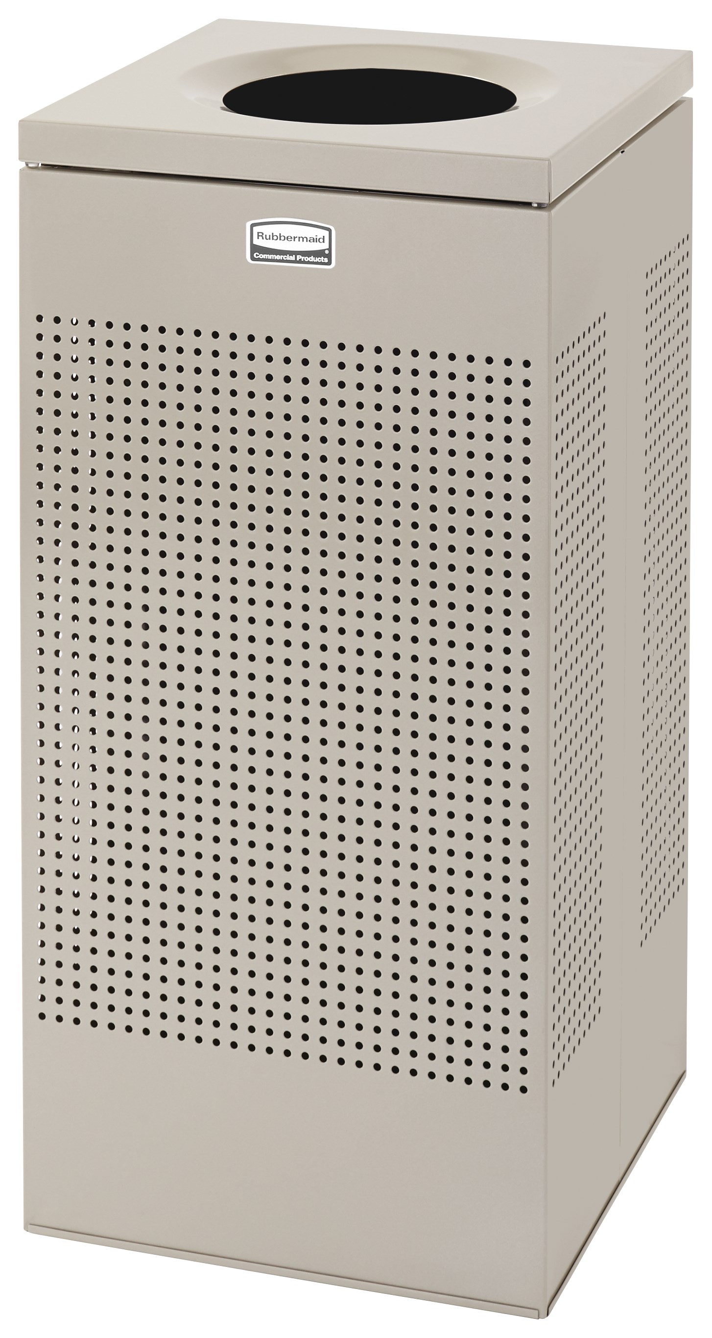 The sleek Silhouettes 16 Gallon FGSC14 Decorative Square Indoor Waste Container has a contemporary perforated pattern designed to seamlessly and beautifully blend with modern facilities and environments. High-quality materials and craftsmanship ensure containers can withstand the rigors of everyday use.