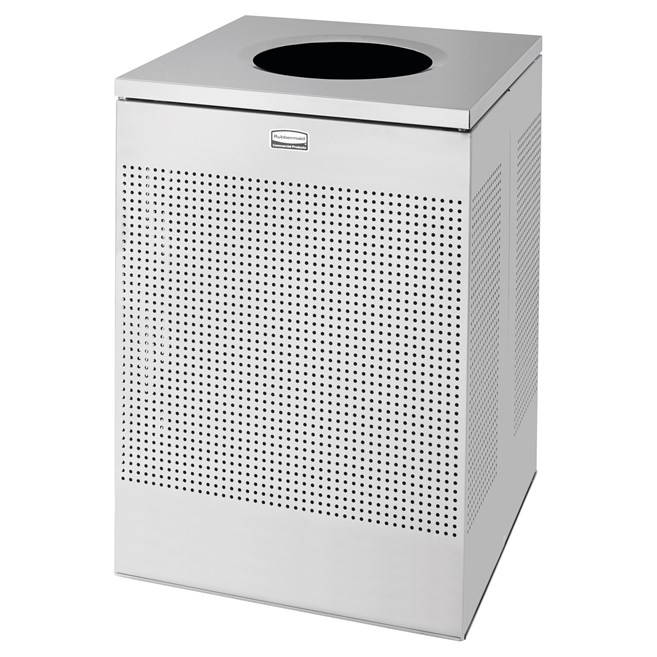 The sleek Silhouettes 40 Gallon FGSC22 Decorative Square Indoor Waste Container has a contemporary perforated pattern designed to seamlessly and beautifully blend with modern facilities and environments. High-quality materials and craftsmanship ensure containers can withstand the rigors of everyday use.
