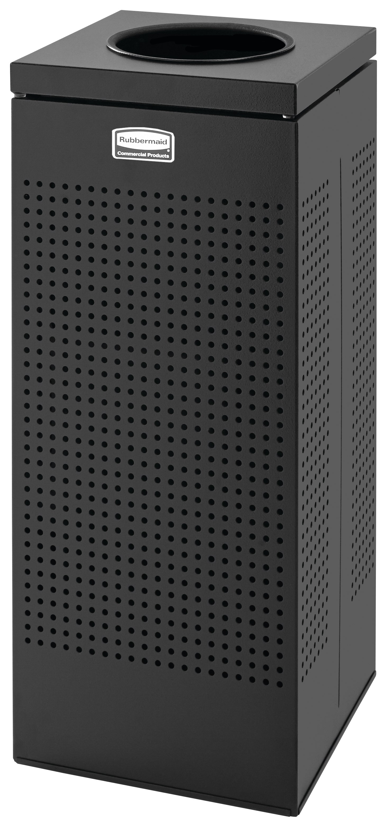 The sleek Silhouettes 10 Gallon FGSC10 Decorative Square Indoor Waste Container has a contemporary perforated pattern designed to seamlessly and beautifully blend with modern facilities and environments. High-quality materials and craftsmanship ensure containers can withstand the rigors of everyday use.